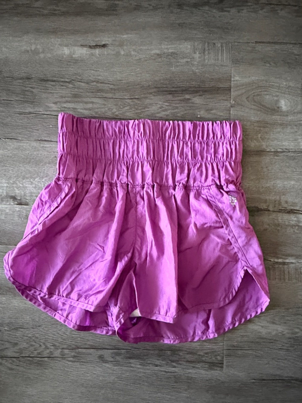 Free People Hot Pink Smocked Waist Athletic Shorts
